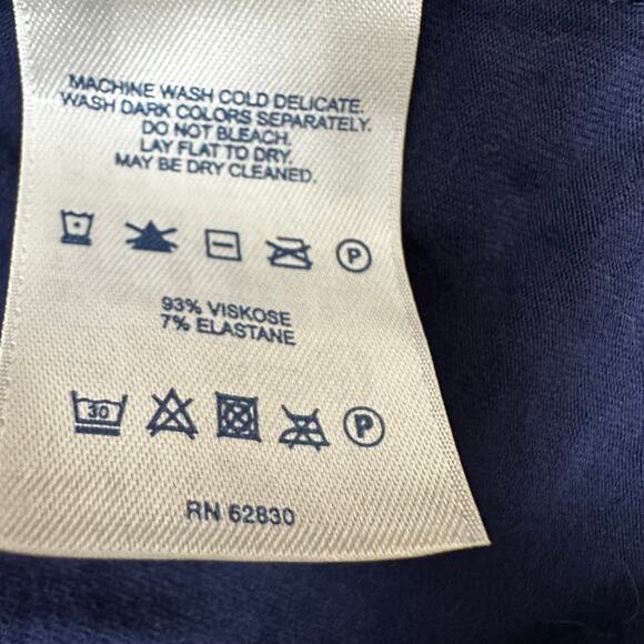 NEW Lands' End Faux Wrap Dress Nautical Rope Pattern Jersey Sleeveless Navy Sm - Picture 8 of 10